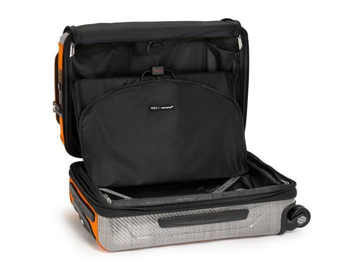 TUMI | McLaren Aero International Expandable 4 Wheel Carry-On, open#color_papaya