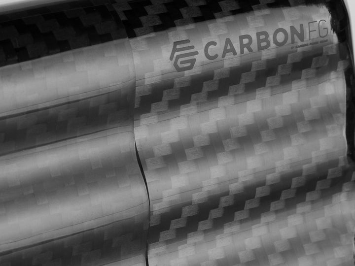 CarbonFG 3-finger cigar case up close with logo