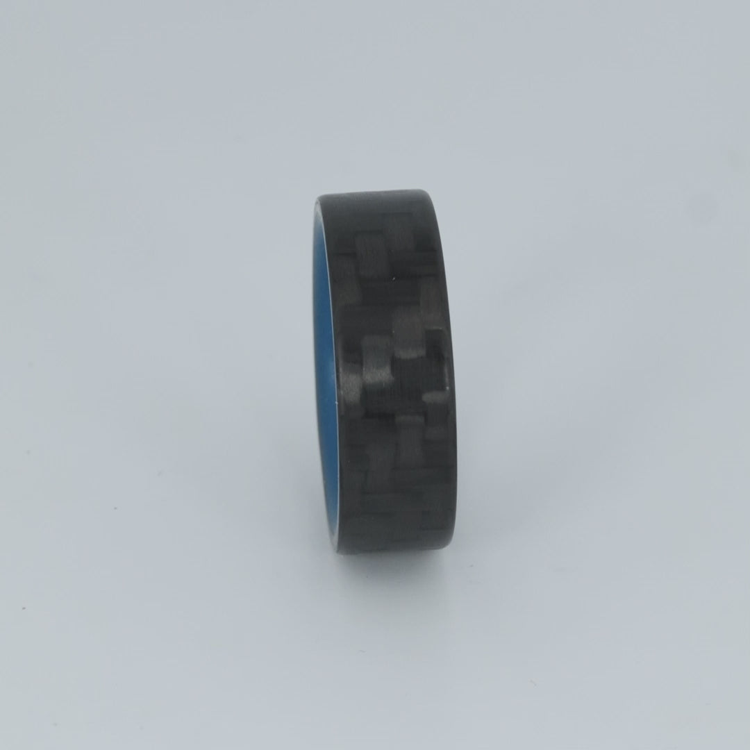 Blue Racer Carbon Fiber Glow Ring 360 video
